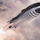 Conceptual image showing Starship atop its Super Heavy booster.